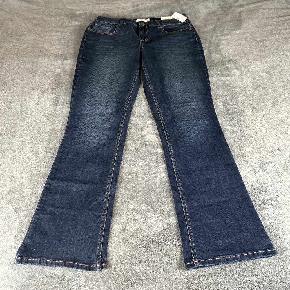 M Jeans By Maurices Slum Bootcut Jeans Womens 12 R Dark Wash Blue Midrise NWT